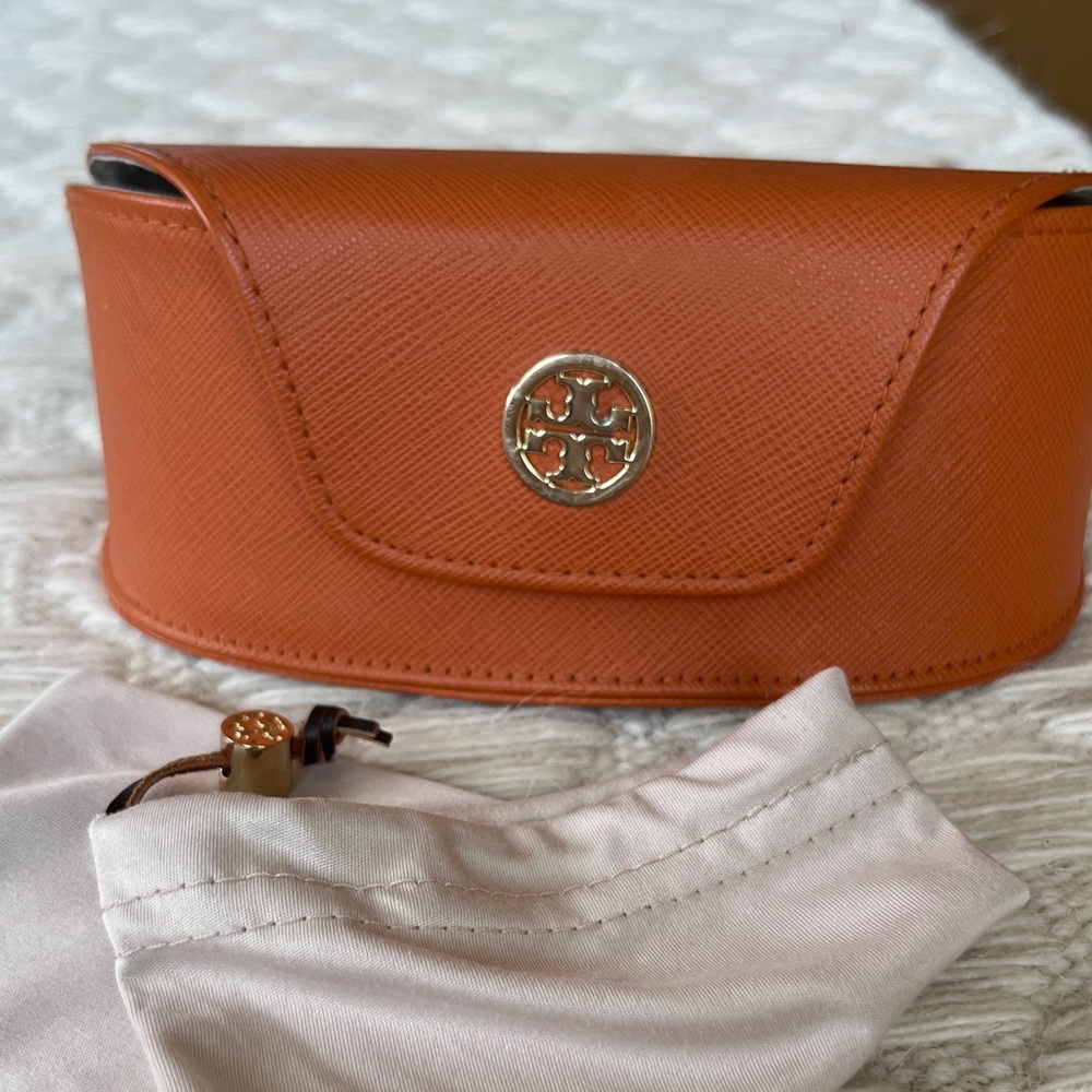 Tory Burch Burnt Orange Sunglasses case & dusty